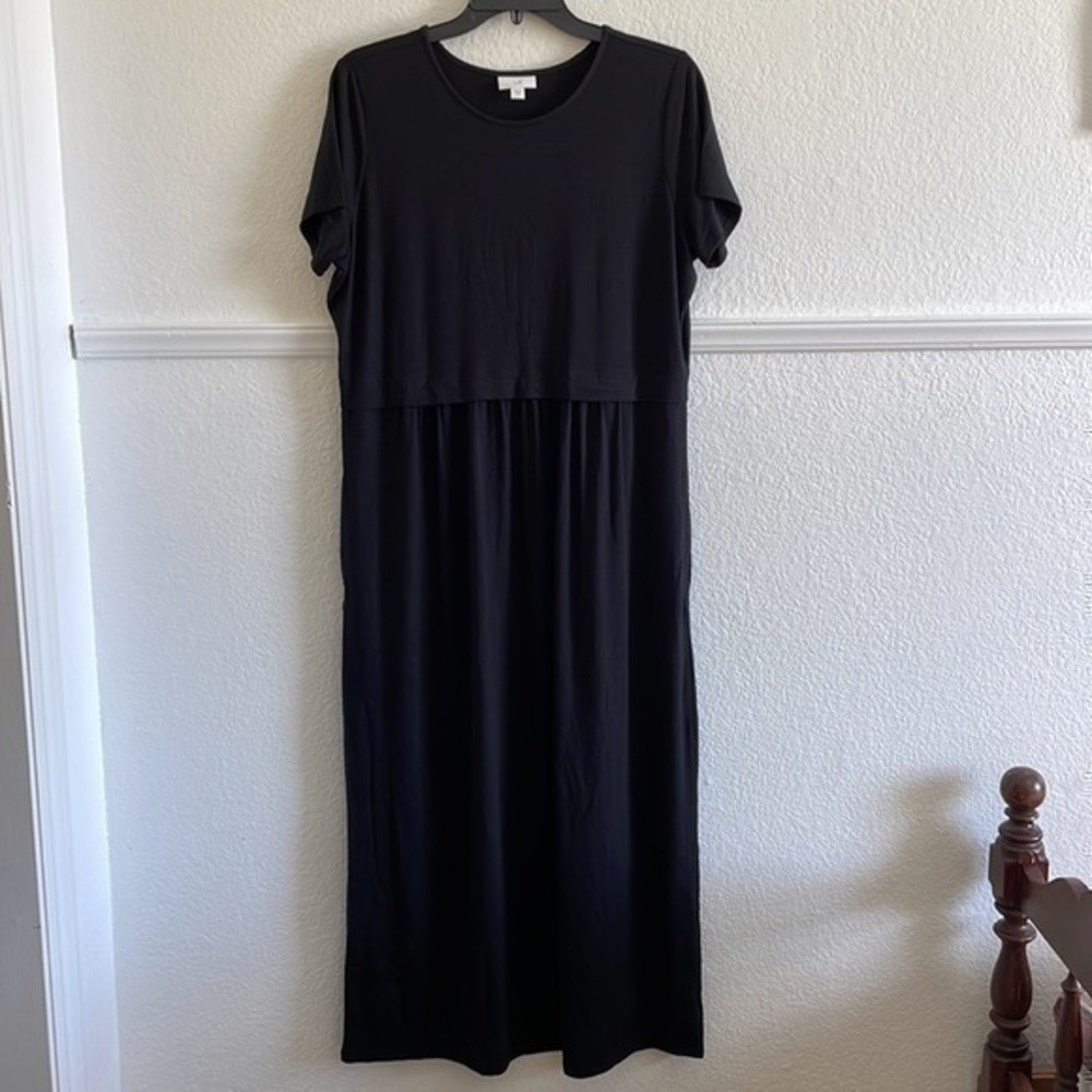 J Jill, black shirt overlay dress, medium - Picture 3 of 8